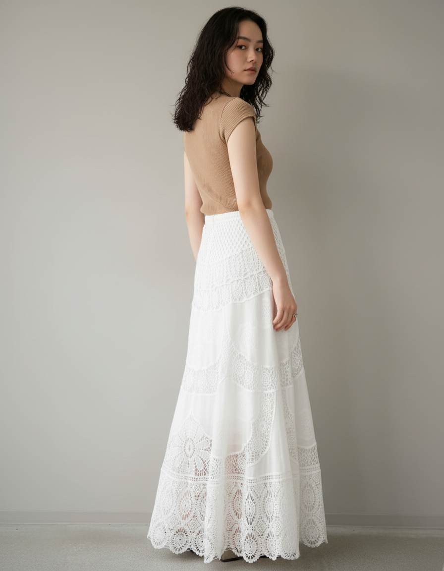 Jupe Longue Crochet Femme