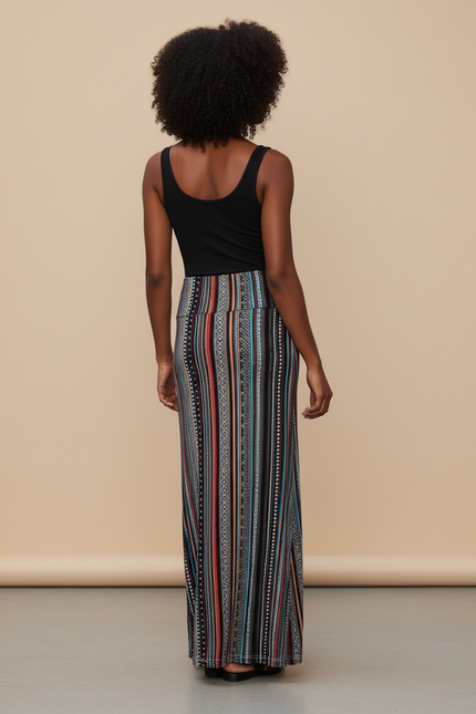 Jupe Longue Motif Geometrique