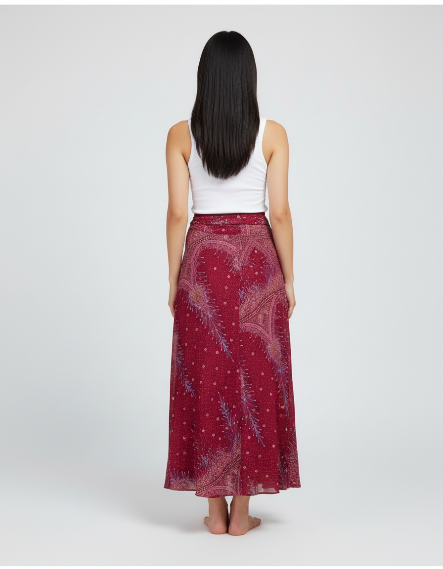 Jupe Longue Boheme Rouge