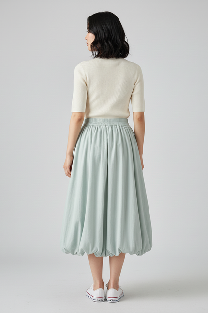 Jupe Longue Vert Menthe Lanterne Élégante