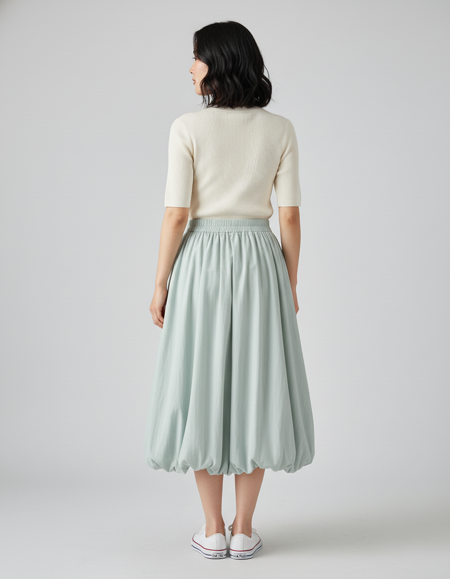 Jupe Longue Vert Menthe Lanterne Élégante