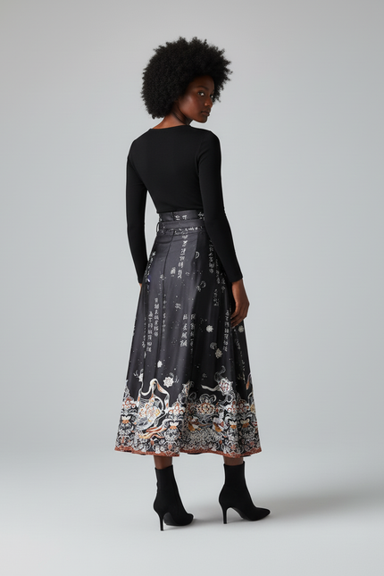 Jupe Longue Style Chinois Élégante