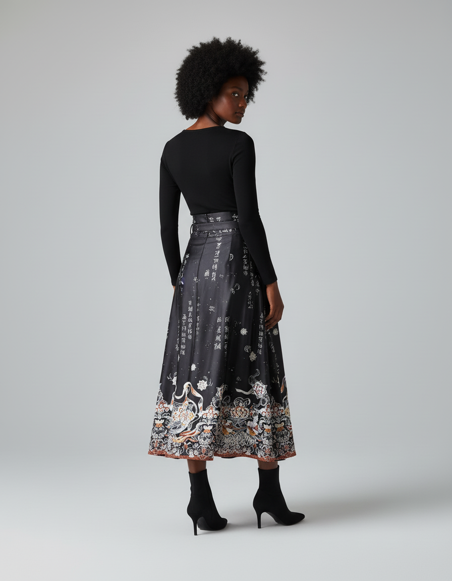 Jupe Longue Style Chinois Élégante