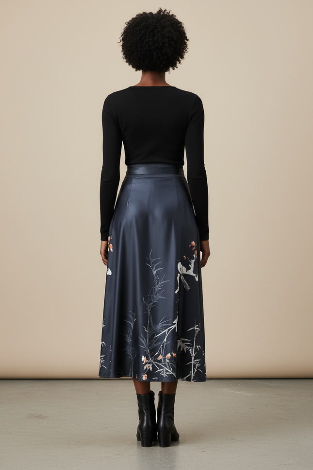 Jupe Longue Portefeuille Satin