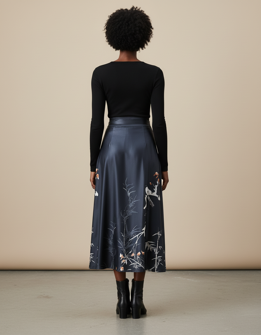 Jupe Longue Portefeuille Satin