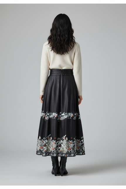 Jupe Longue Portefeuille Noire