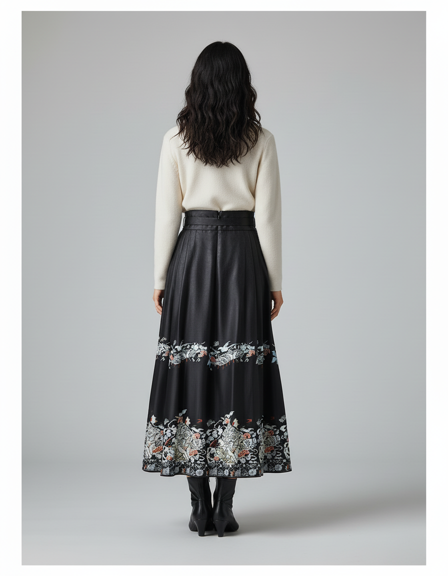 Jupe Longue Portefeuille Noire