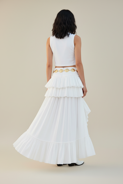 Jupe Longue Asymetrique Blanche