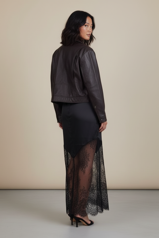 Jupe Longue Dentelle Transparente Élégante