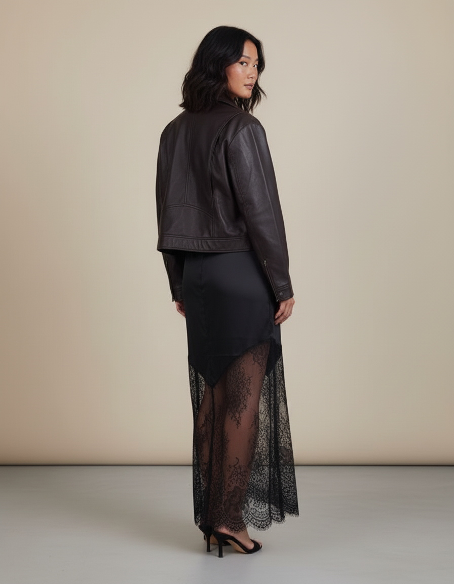 Jupe Longue Dentelle Transparente Élégante