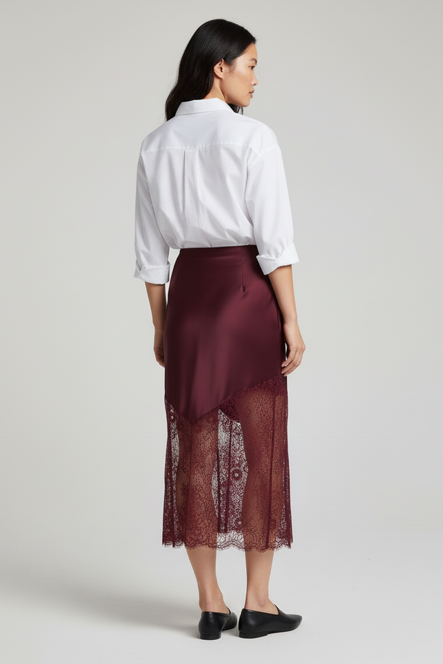 Jupe Dentelle Mi-Longue