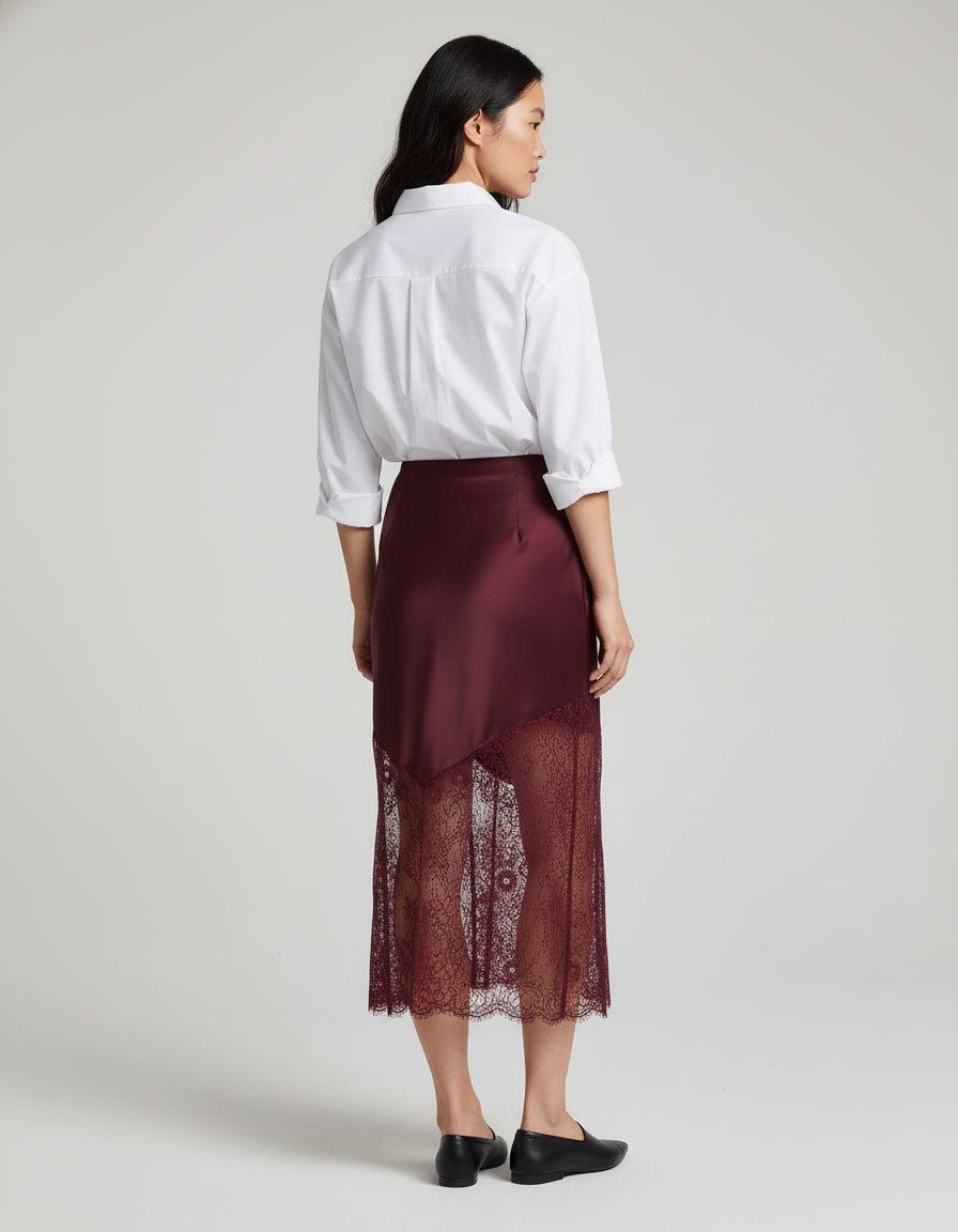 Jupe Dentelle Mi-Longue