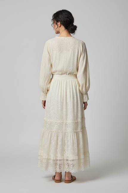 Jupe Longue En Broderie Anglaise