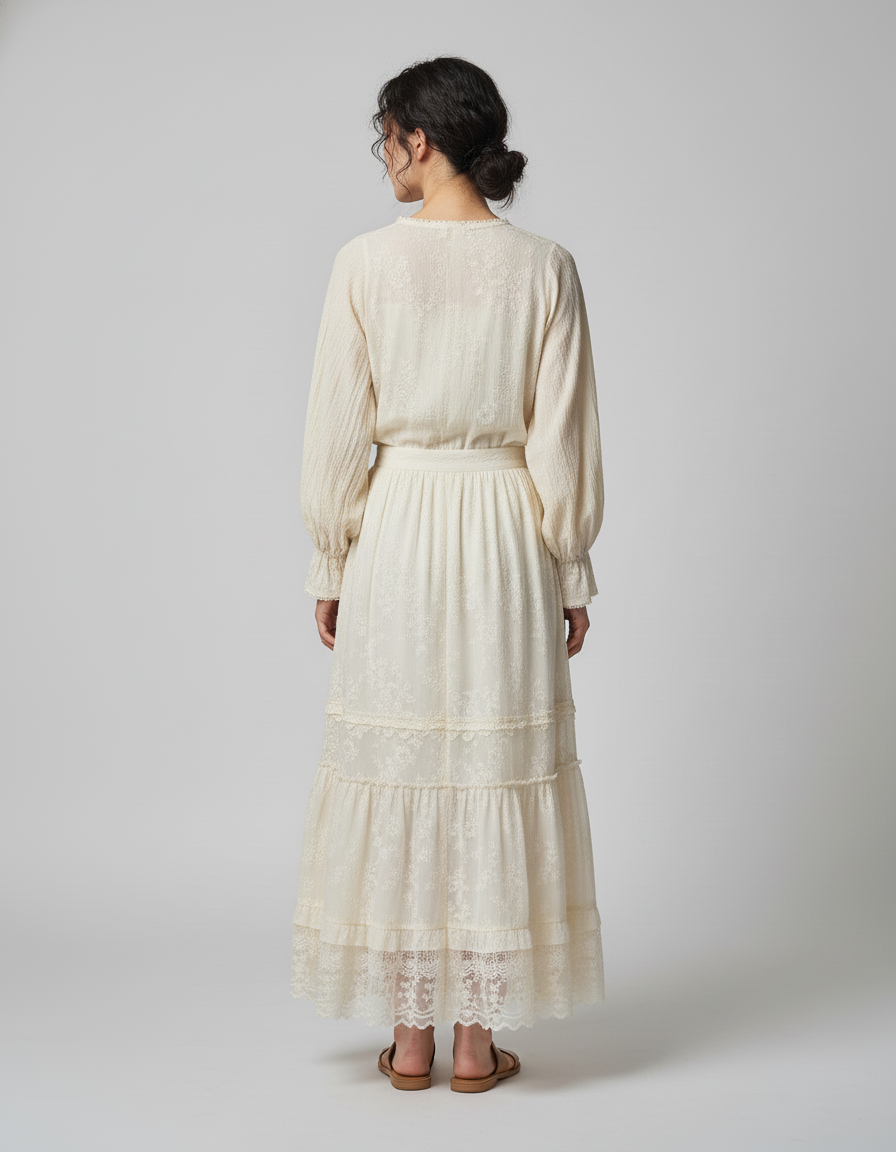 Jupe Longue En Broderie Anglaise