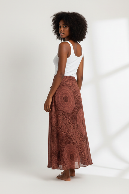 Jupe Longue Boheme Marron