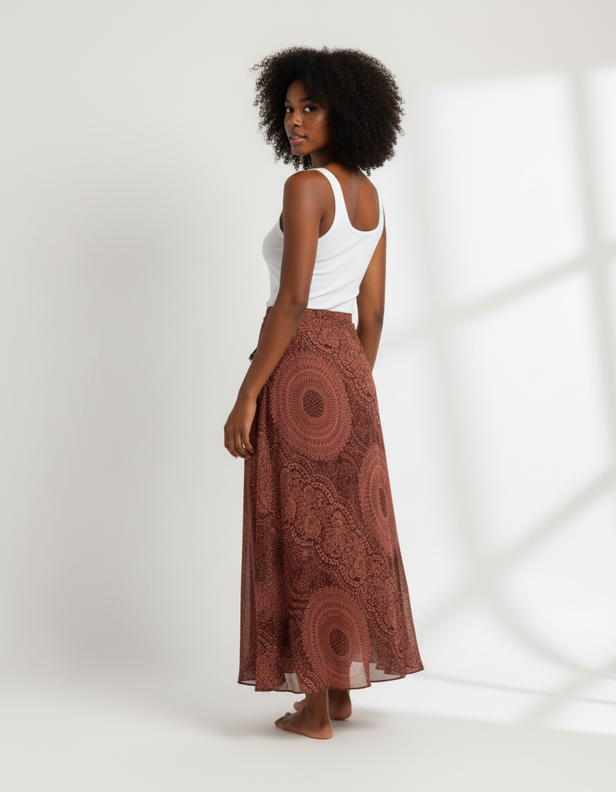 Jupe Longue Boheme Marron