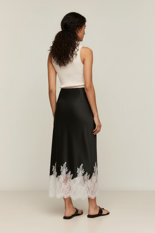 Jupe Longue Soie Noire