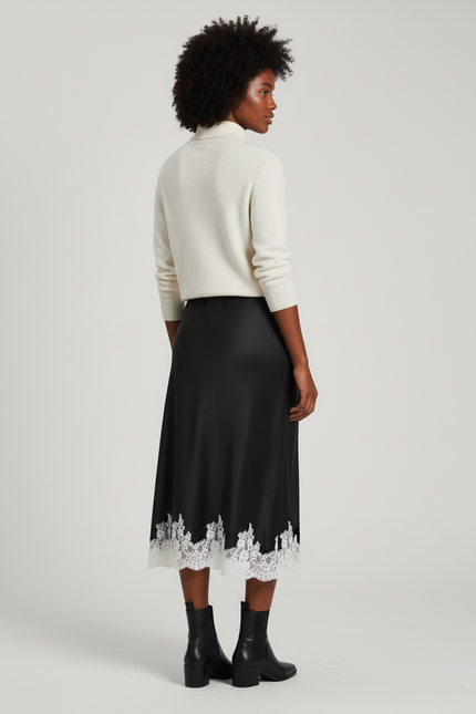 Jupe Longue Noire Broderie Anglaise