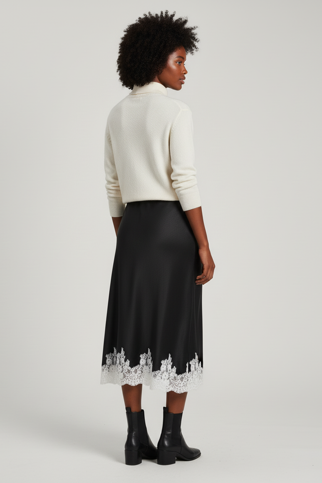 Jupe Longue Noire Broderie Anglaise