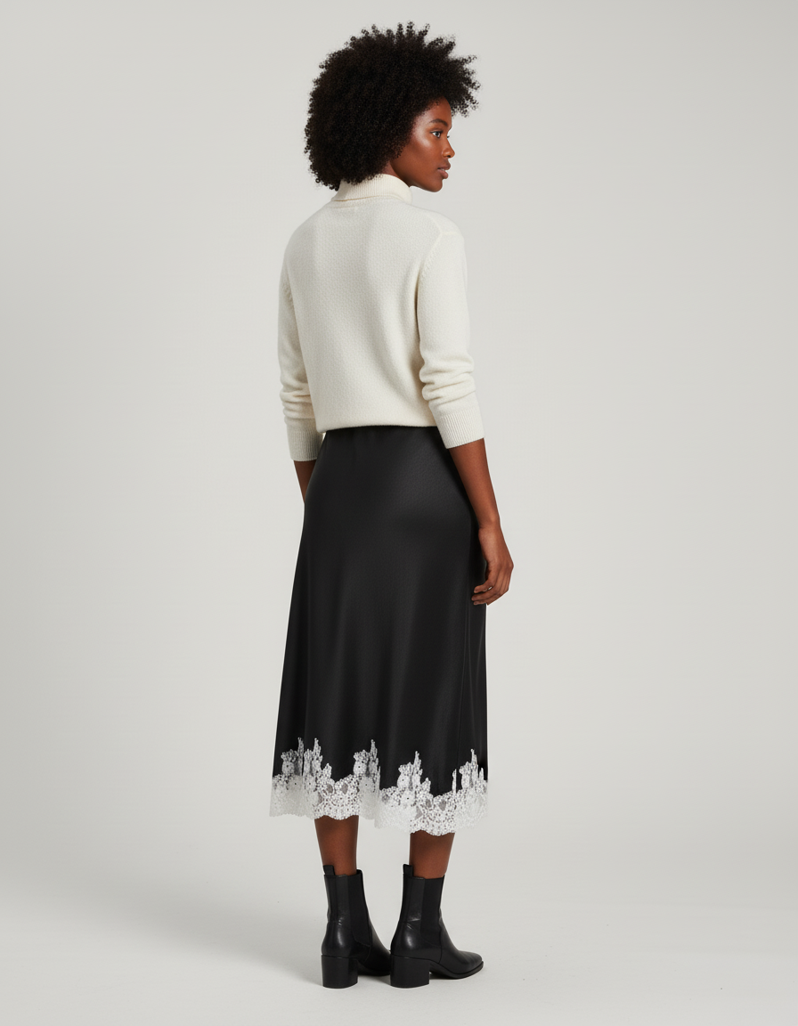 Jupe Longue Noire Broderie Anglaise