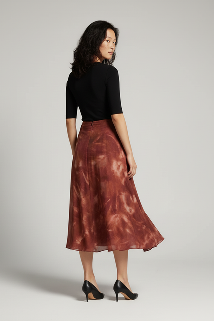 Jupe Longue Terracotta Fluide Chic