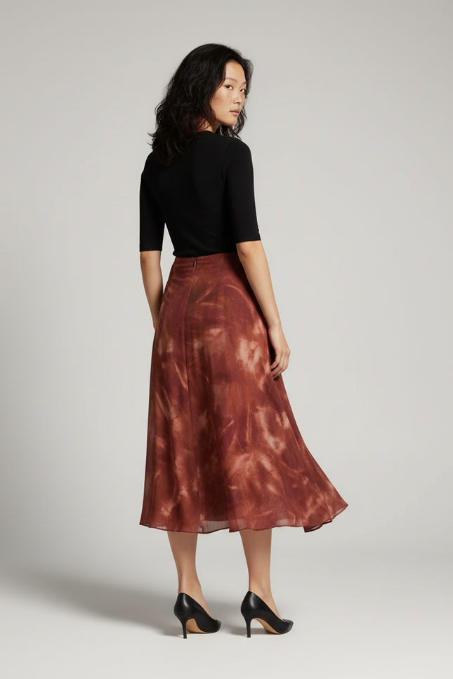 Jupe Longue Terracotta Fluide Chic