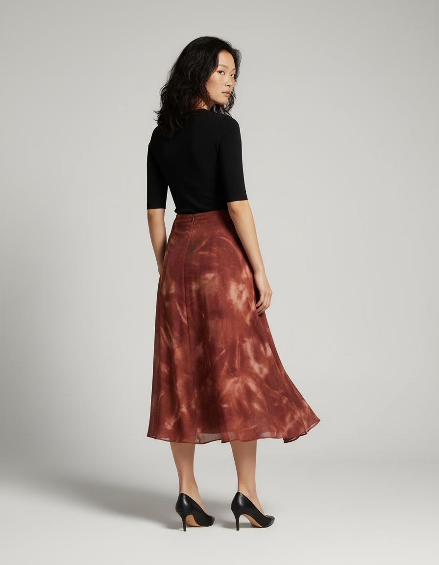 Jupe Longue Terracotta Fluide Chic