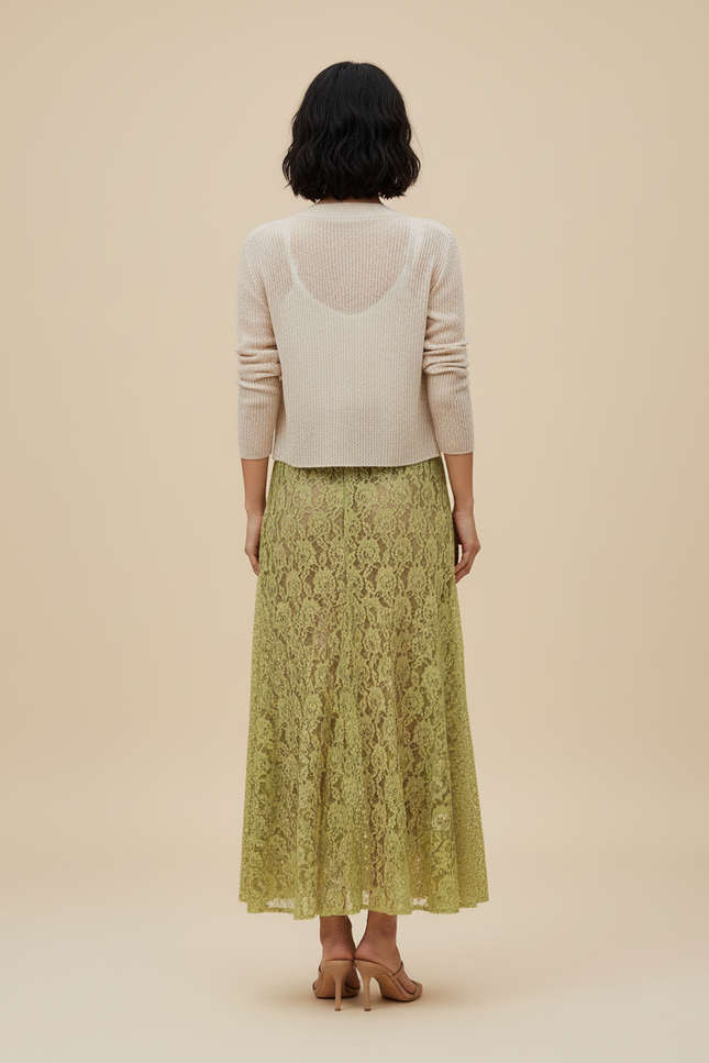 Jupe Longue Fleurie Verte