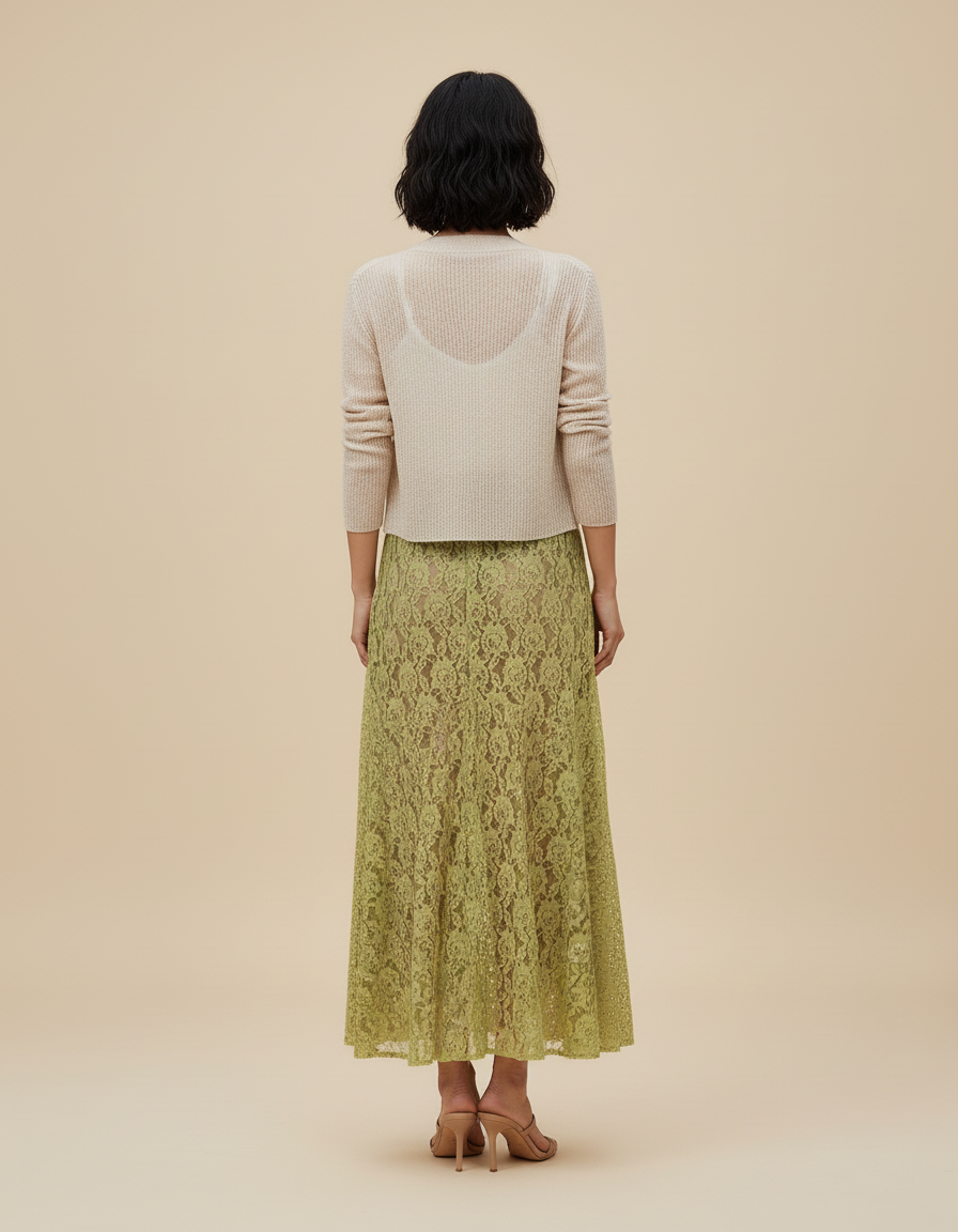 Jupe Longue Fleurie Verte