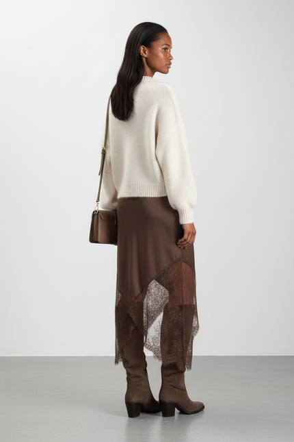 Jupe Asymétrique Mi-Longue