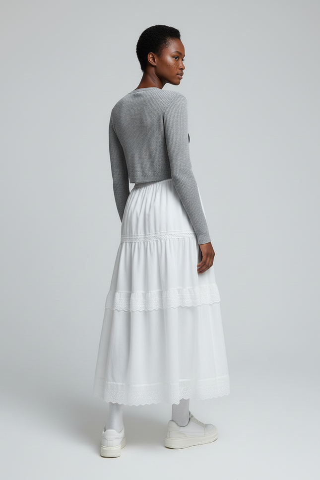 Jupe Coton Mi-Longue