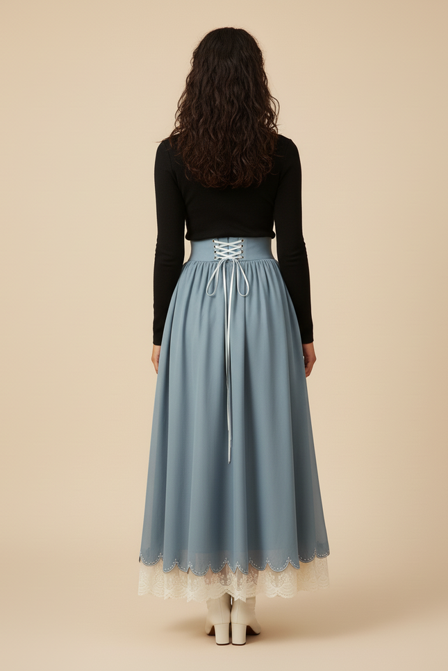 Jupe Longue Boheme Bleue