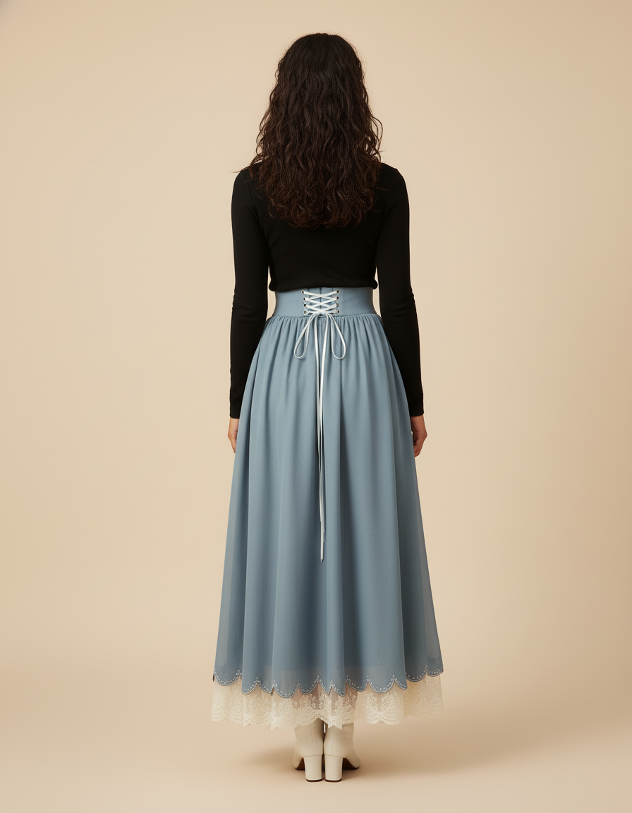 Jupe Longue Boheme Bleue