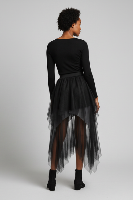 Jupe Asymétrique Courte Devant Longue Derrière