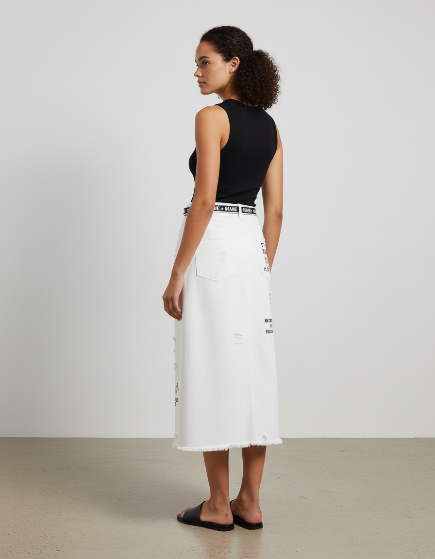 Jupe Longue Jean Blanche