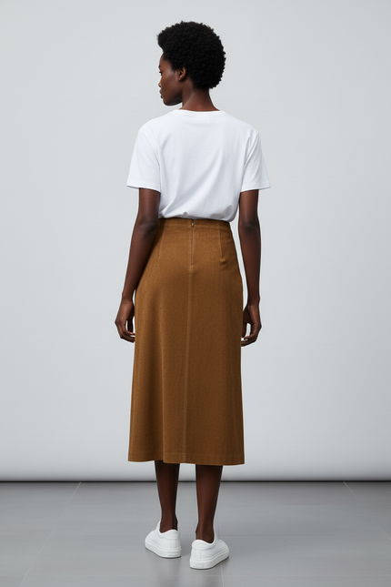 Jupe Longue Daim Camel