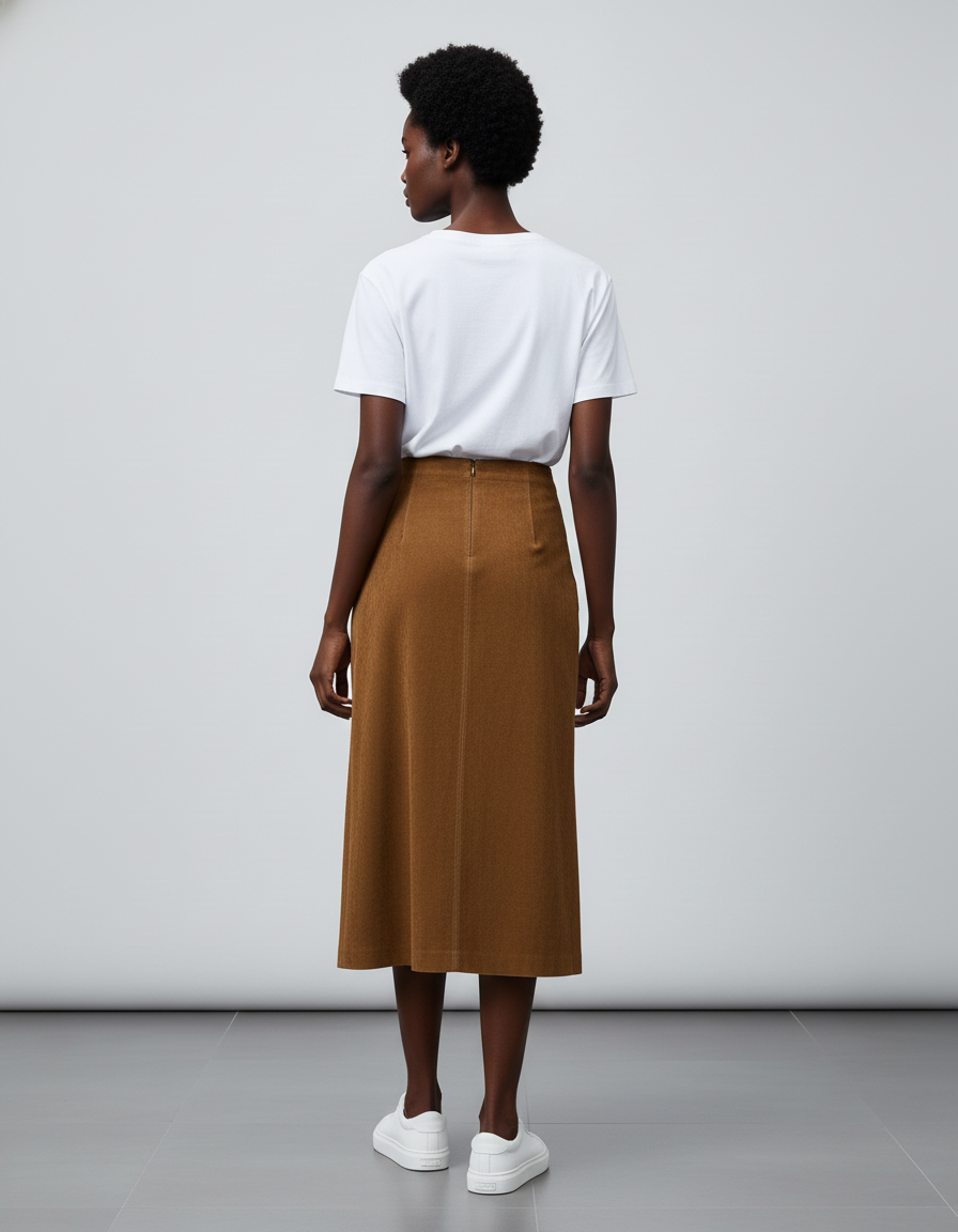 Jupe Longue Daim Camel
