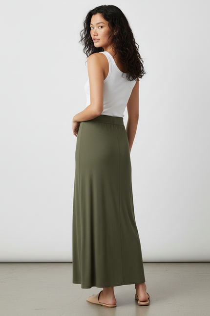 Jupe Mi-Longue Taille Élastique