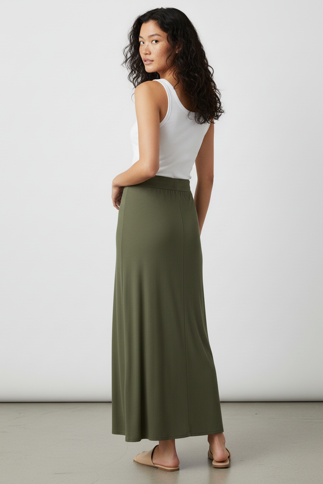 Jupe Mi-Longue Taille Élastique