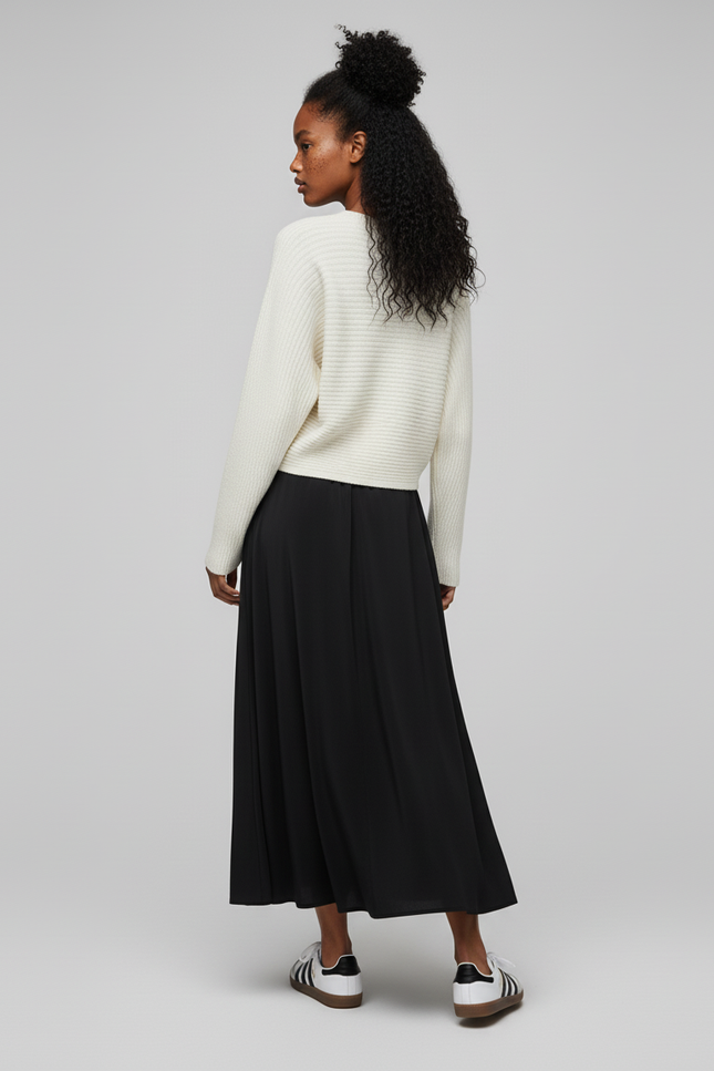 Jupe Longue Noire Fluide Chic