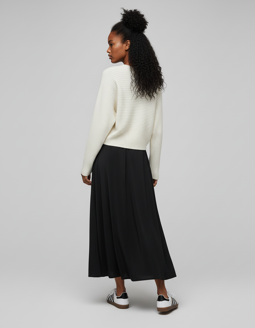 Jupe Longue Noire Fluide Chic