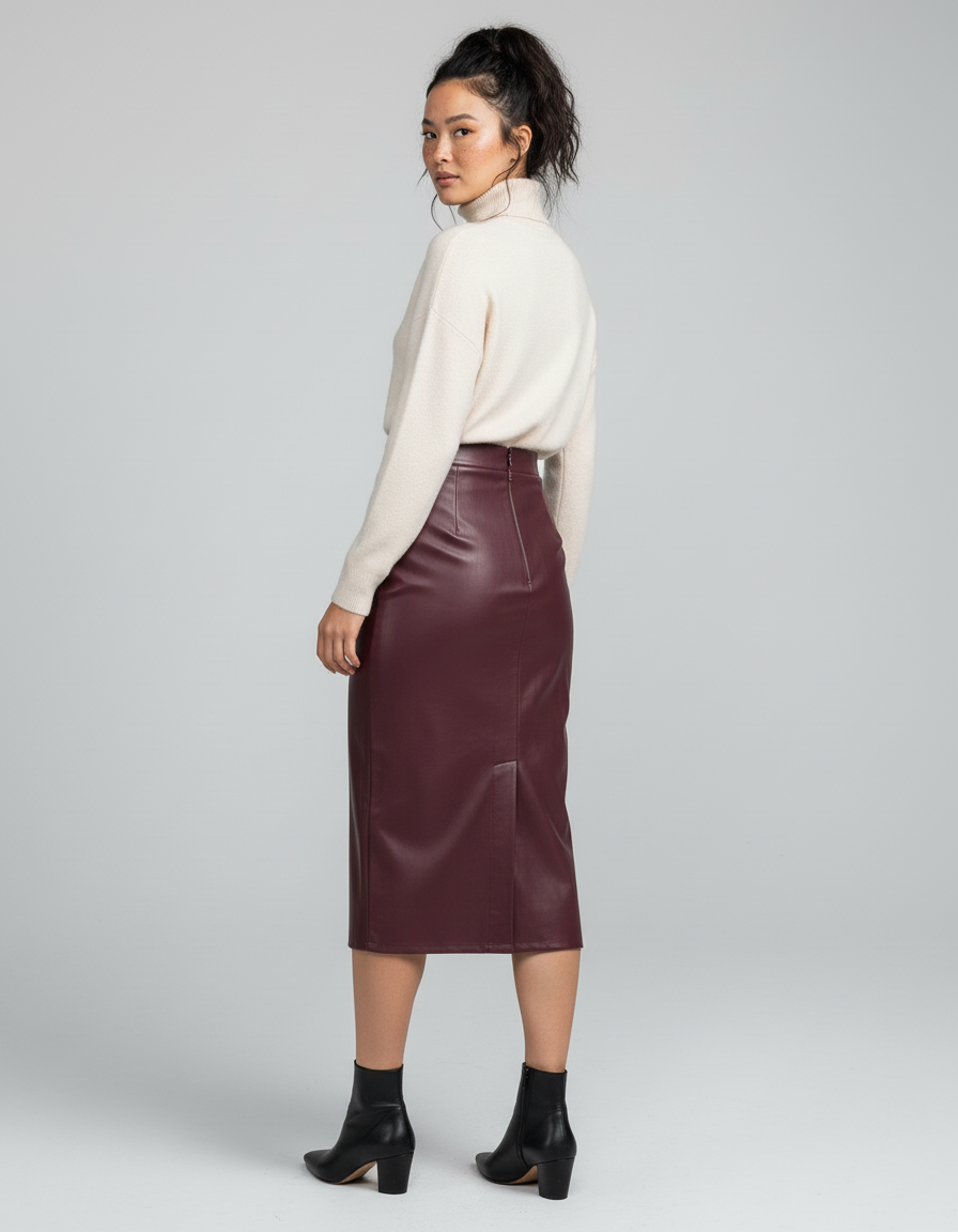 Jupe Crayon Longue Cuir