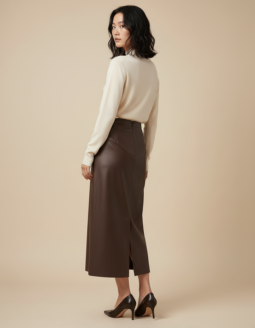 Jupe En Cuir Longue Crayon