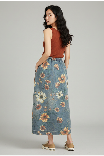 Jupe Longue En Jean Évasée