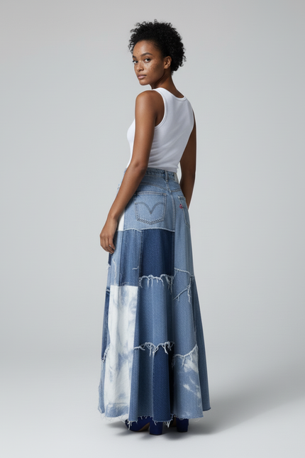 Jupe Longue Jean Bleu