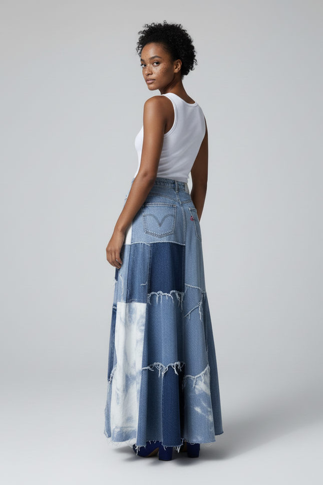 Jupe Longue Jean Bleu