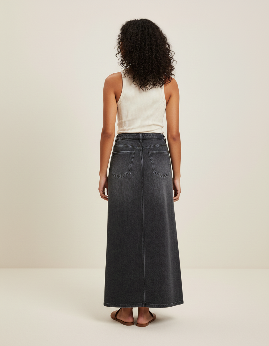 Jupe En Jean Longue Grise