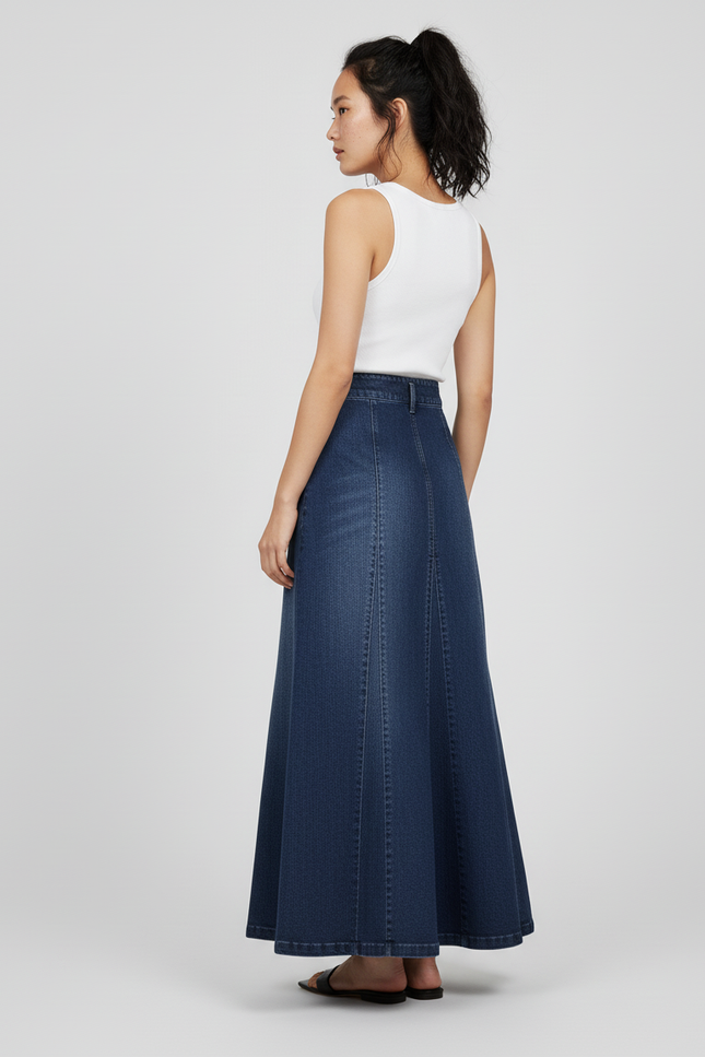Jupe En Jean Trapèze Longue