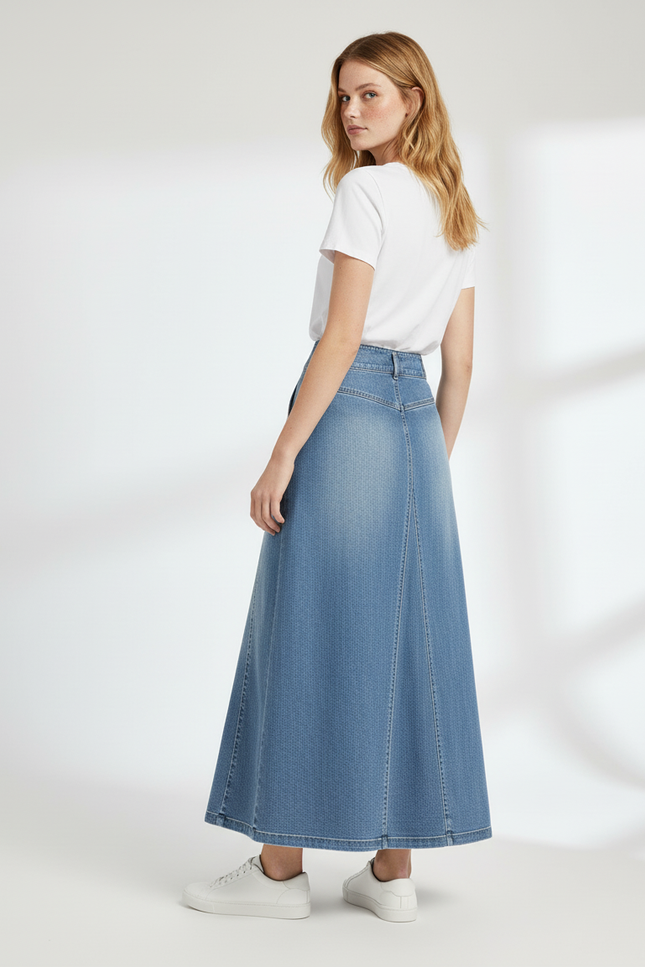 Jupe Jean Longue Sans Fente