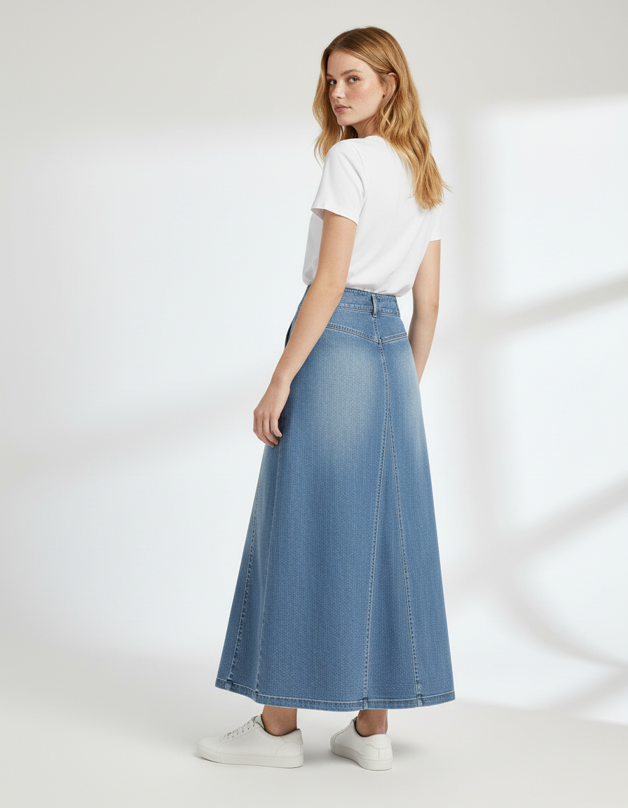 Jupe Jean Longue Sans Fente